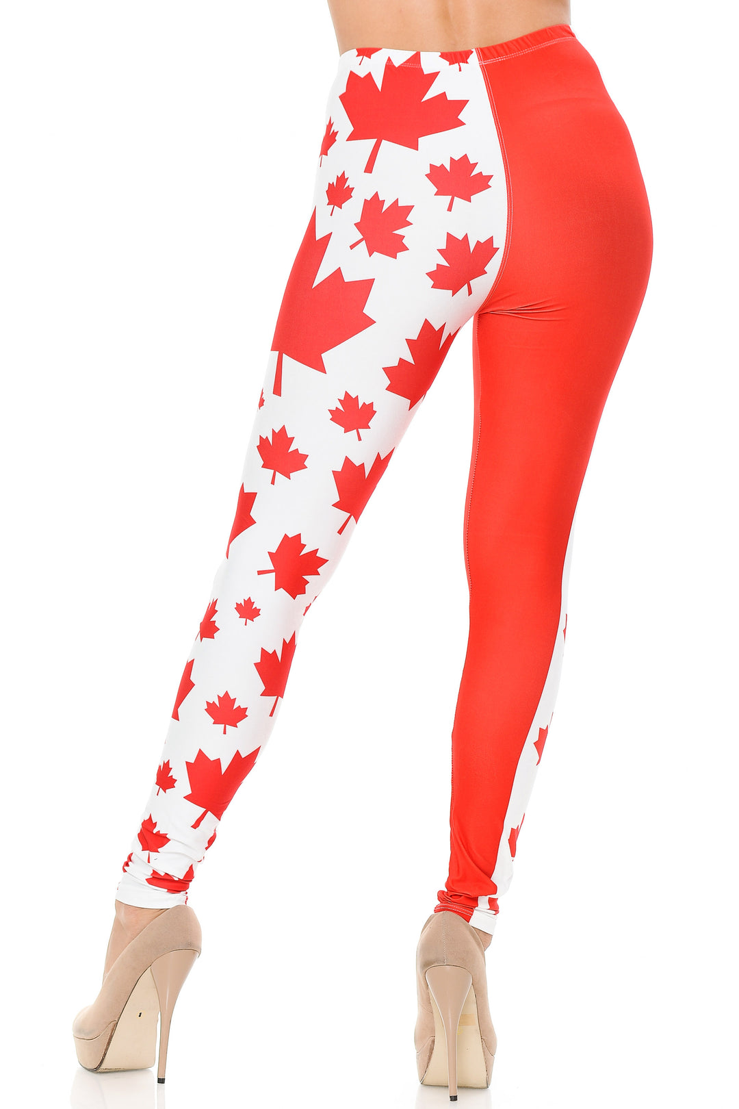 Creamy Soft Canadian Flag Extra Plus Size Leggings - 3X-5X