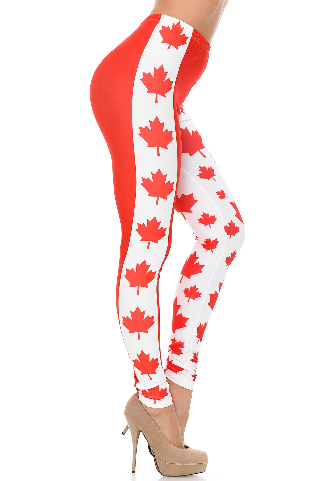 Creamy Soft Canadian Flag Extra Plus Size Leggings - 3X-5X