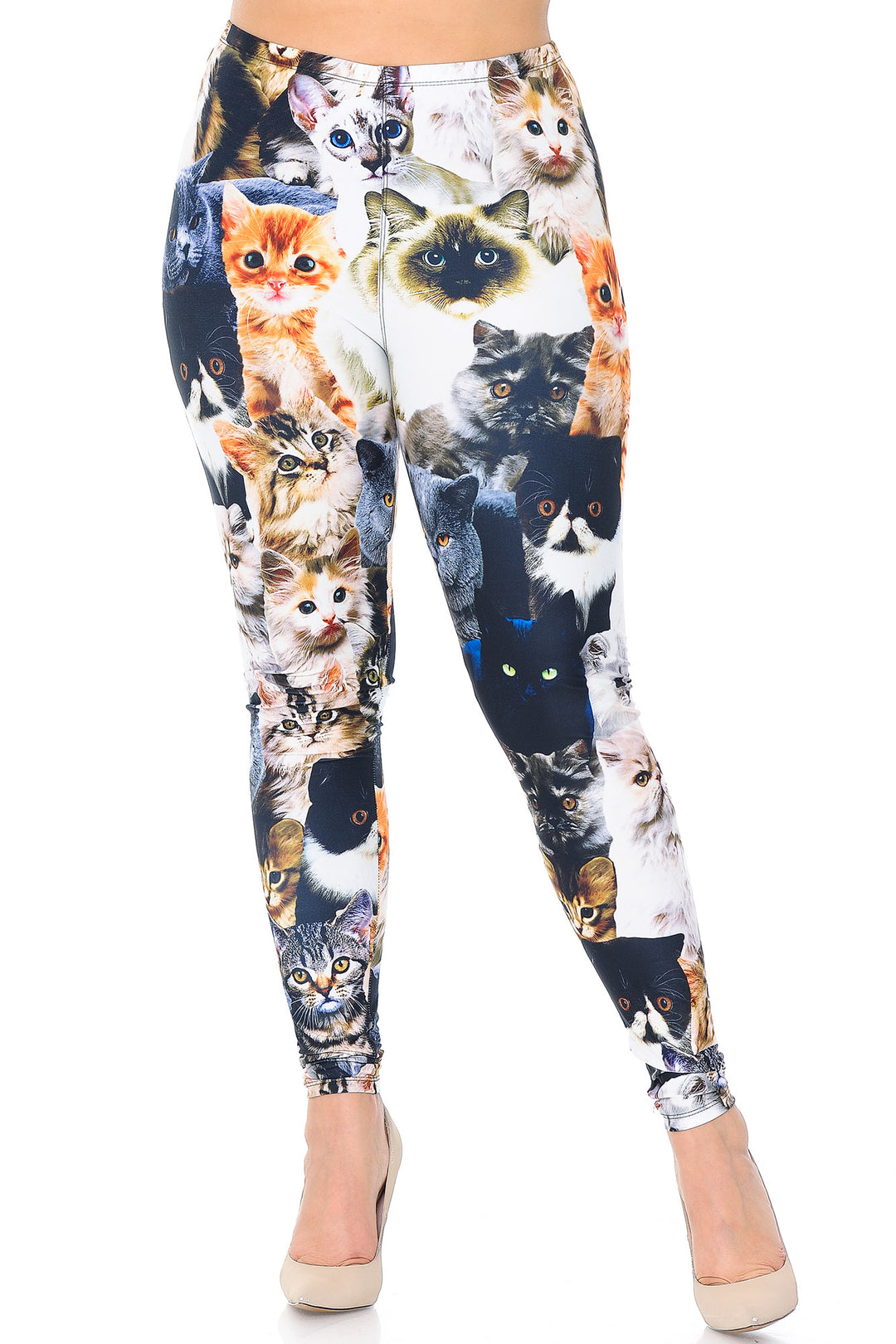 Creamy Soft Cat Collage Extra Extra Plus Size Leggings - 3X-5X - USA Fashion
