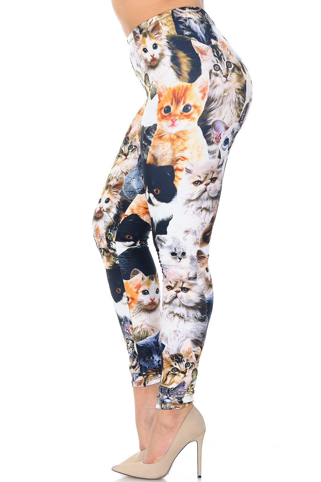 Creamy Soft Cat Collage Extra Extra Plus Size Leggings - 3X-5X - USA Fashion