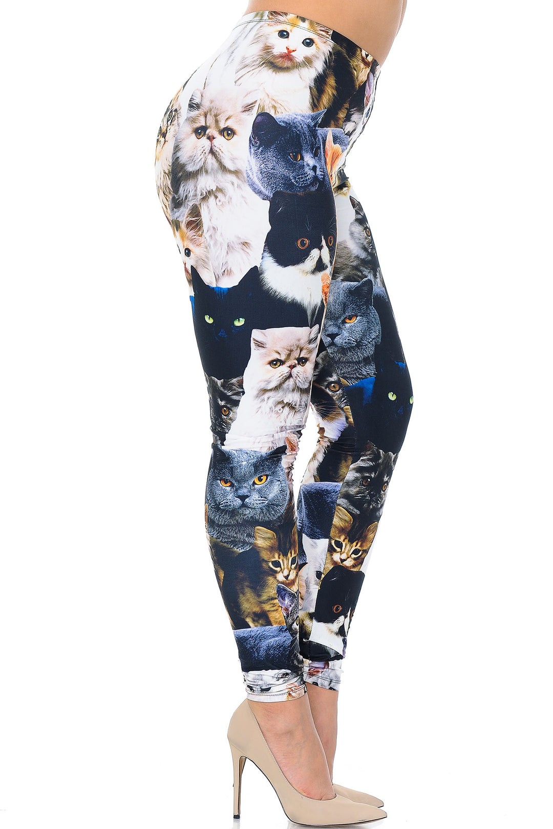 Creamy Soft Cat Collage Extra Extra Plus Size Leggings - 3X-5X - USA Fashion