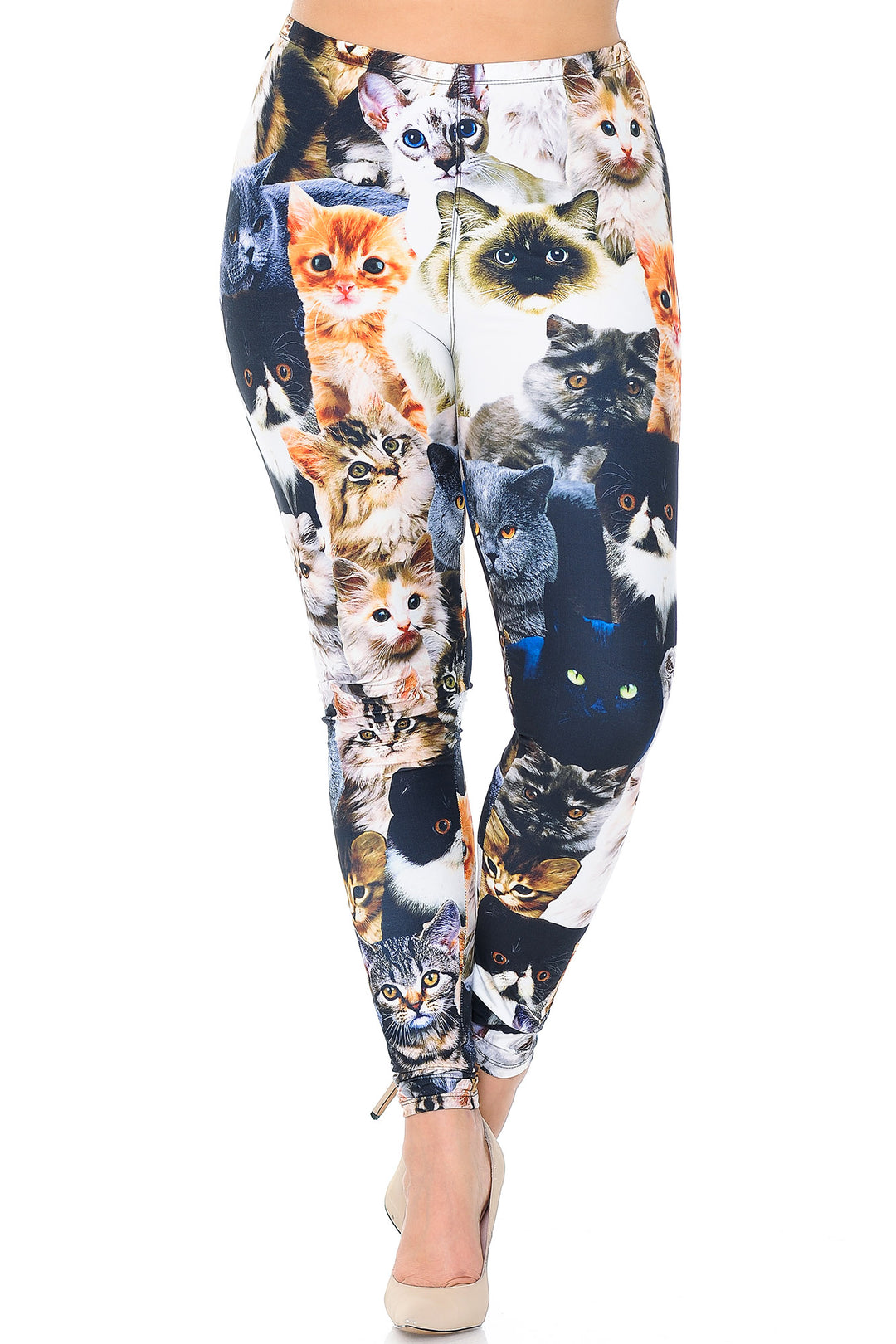 Creamy Soft Cat Collage Extra Extra Plus Size Leggings - 3X-5X - USA Fashion