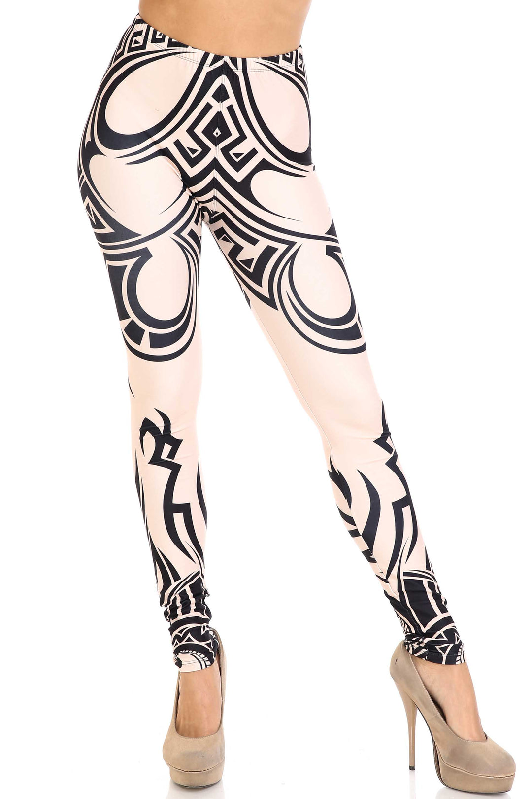 Creamy Soft Celestial Tribal Extra Plus Size Leggings - 3X-5X - USA Fashion