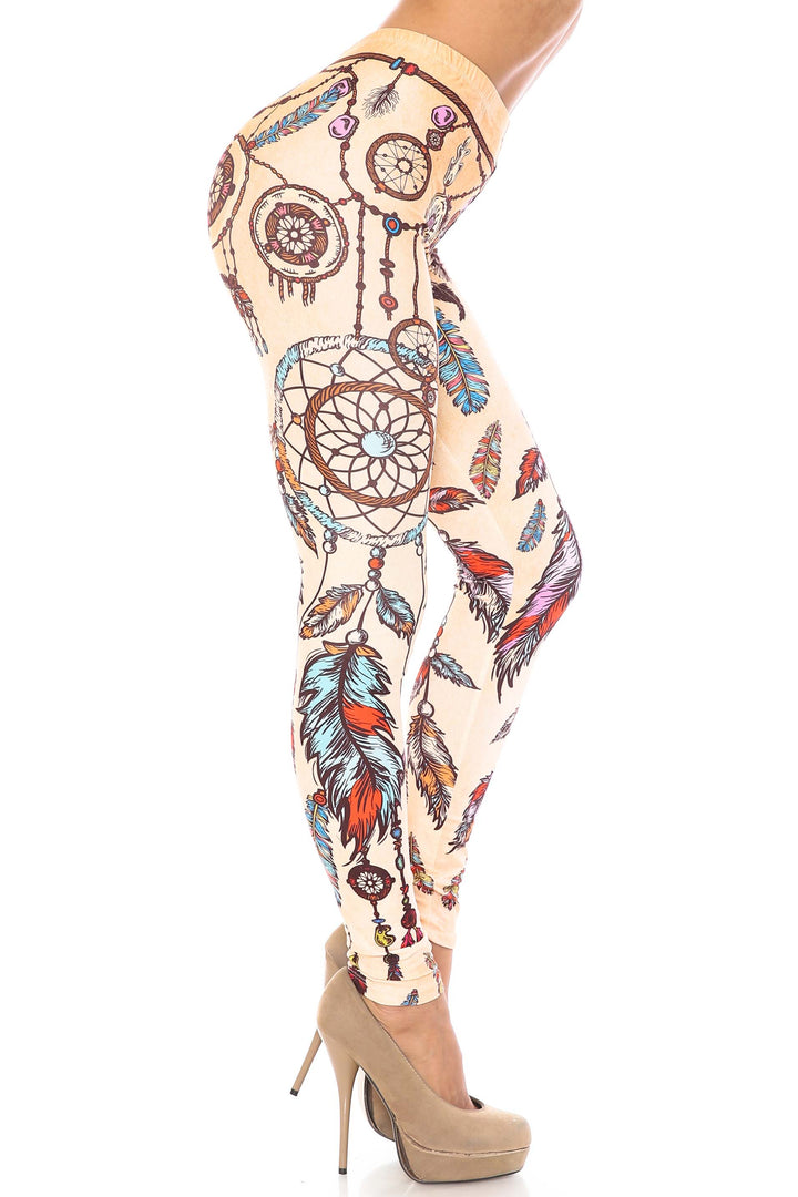 Creamy Soft Dreamcatcher Extra Plus Size Leggings - 3X-5X - USA Fashion