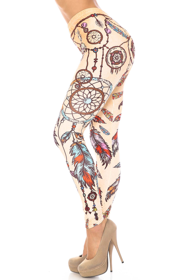 Creamy Soft Dreamcatcher Extra Plus Size Leggings - 3X-5X - USA Fashion