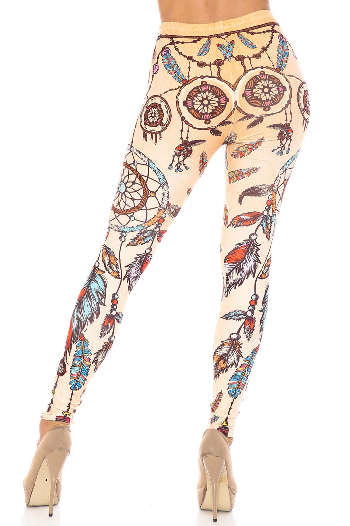 Creamy Soft Dreamcatcher Extra Plus Size Leggings - 3X-5X - USA Fashion