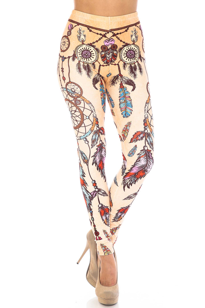 Creamy Soft Dreamcatcher Extra Plus Size Leggings - 3X-5X - USA Fashion