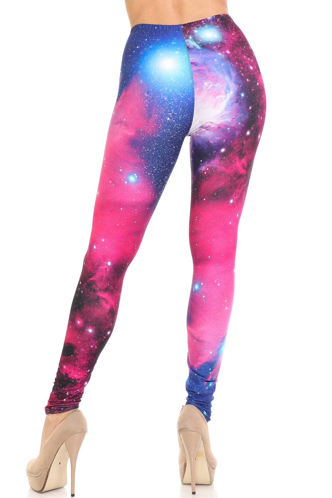 Creamy Soft Fuchsia Galaxy Extra Plus Size Leggings - 3X-5X - USA Fashion