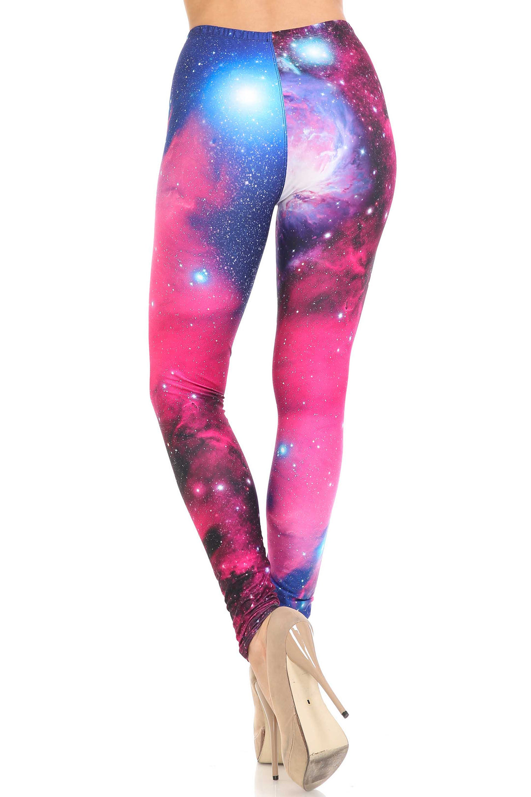 Creamy Soft Fuchsia Galaxy Extra Plus Size Leggings - 3X-5X - USA Fashion