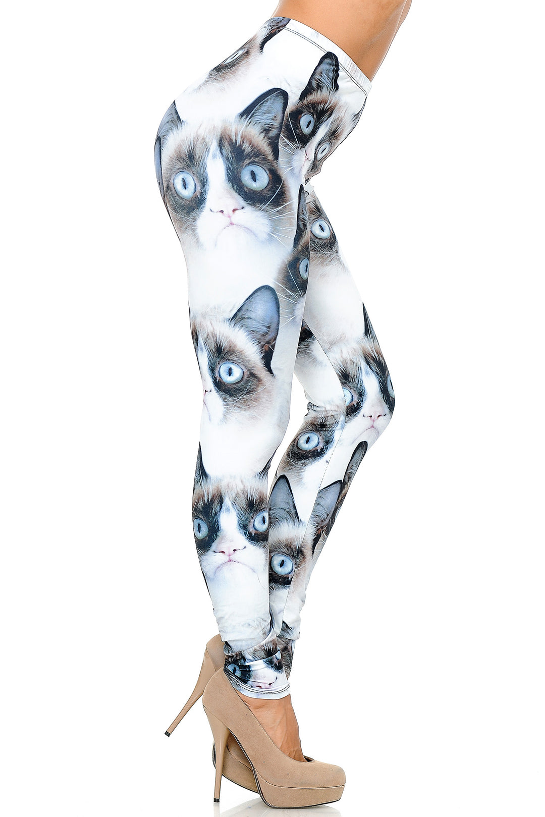 Creamy Soft Grumpy Cat Extra Plus Size Leggings - 3X-5X - USA Fashion