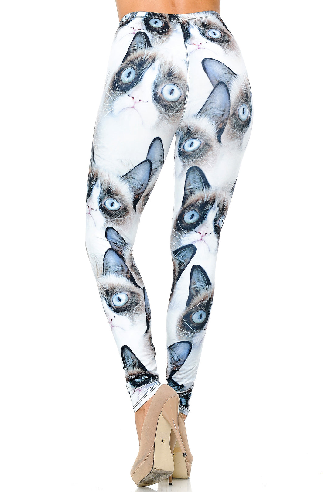Creamy Soft Grumpy Cat Extra Plus Size Leggings - 3X-5X - USA Fashion
