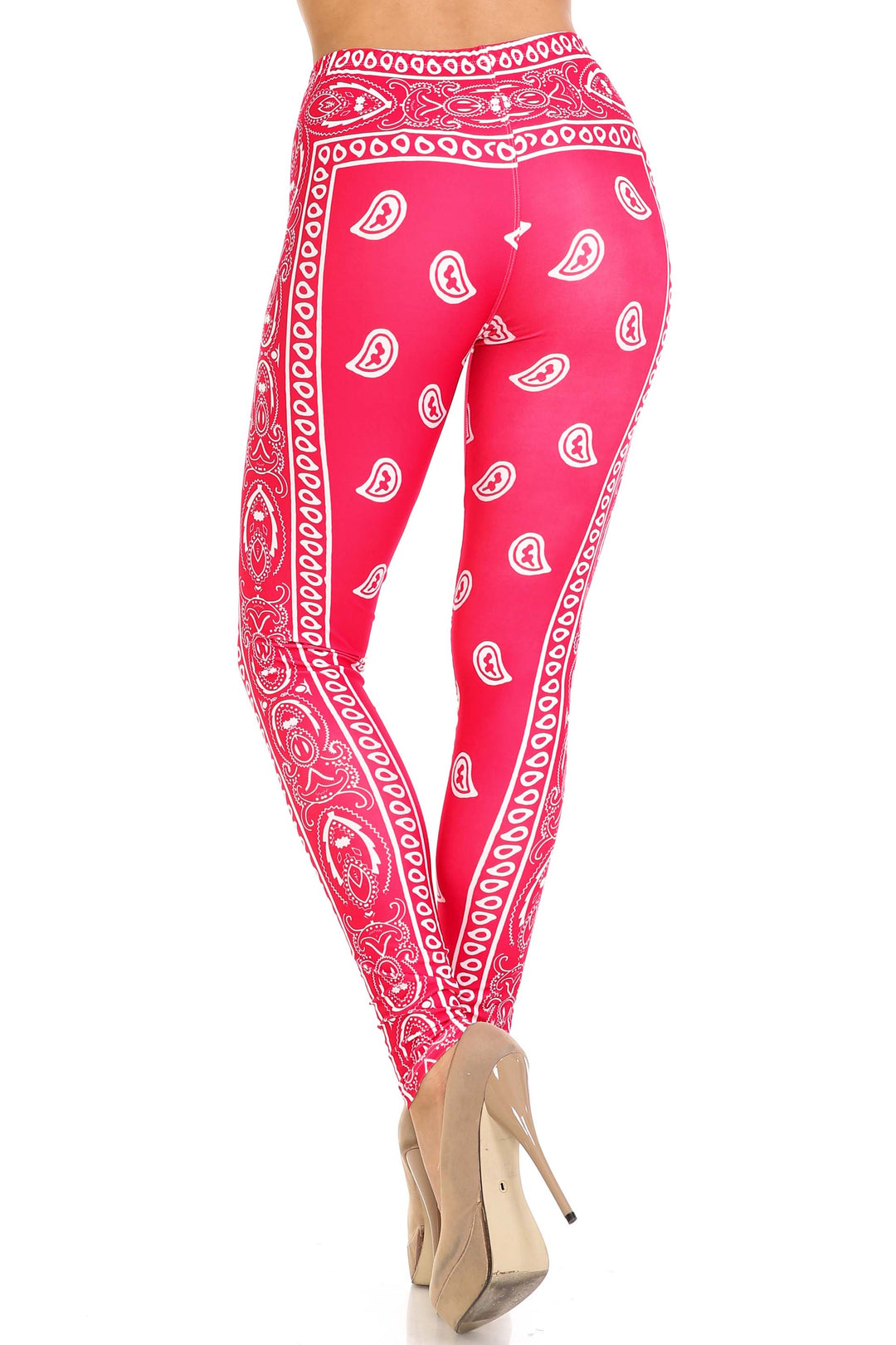 Creamy Soft Red Bandana Extra Plus Size Leggings - 3X-5X - USA Fashion