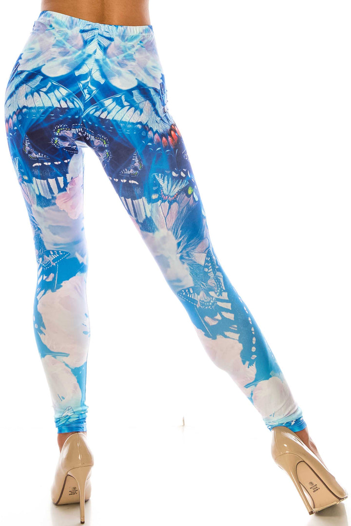 Creamy Soft Reflecting Butterflies Extra Plus Size Leggings - USA Fashion