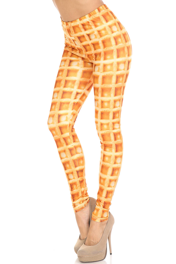 Creamy Soft Waffle Extra Plus Size Leggings - 3X-5X - By USA Fashion