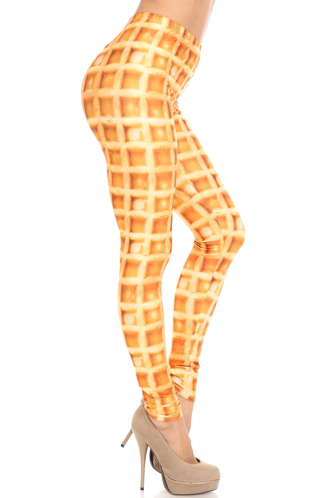 Creamy Soft Waffle Extra Plus Size Leggings - 3X-5X - By USA Fashion