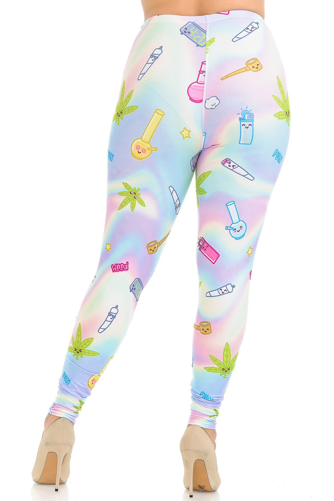 Creamy Soft Marijuana Life Extra Plus Size Leggings - 3X-5X - USA Fashion
