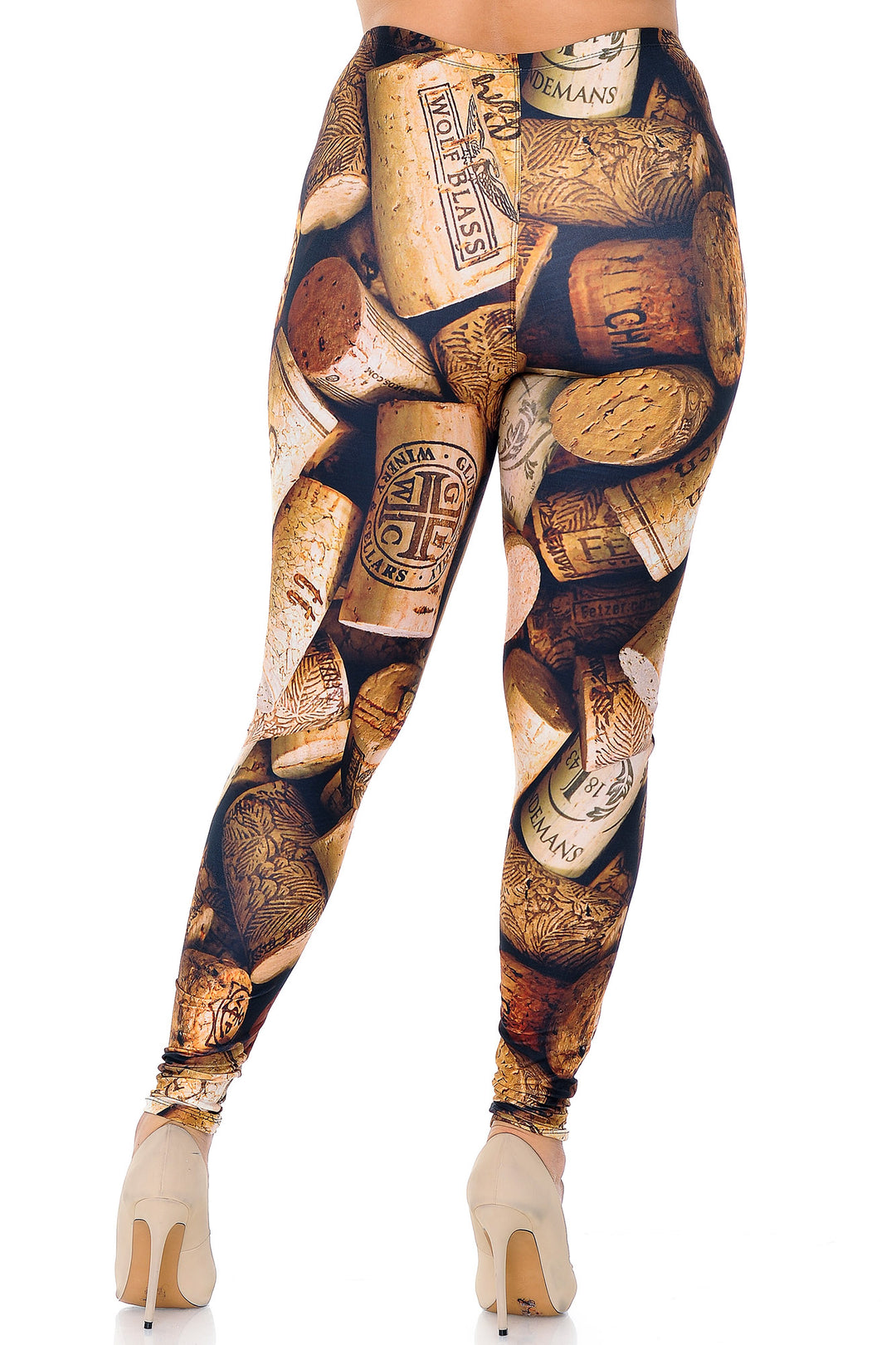 Creamy Soft Wine Cork Extra Plus Size Leggings - 3X-5X - USA Fashion