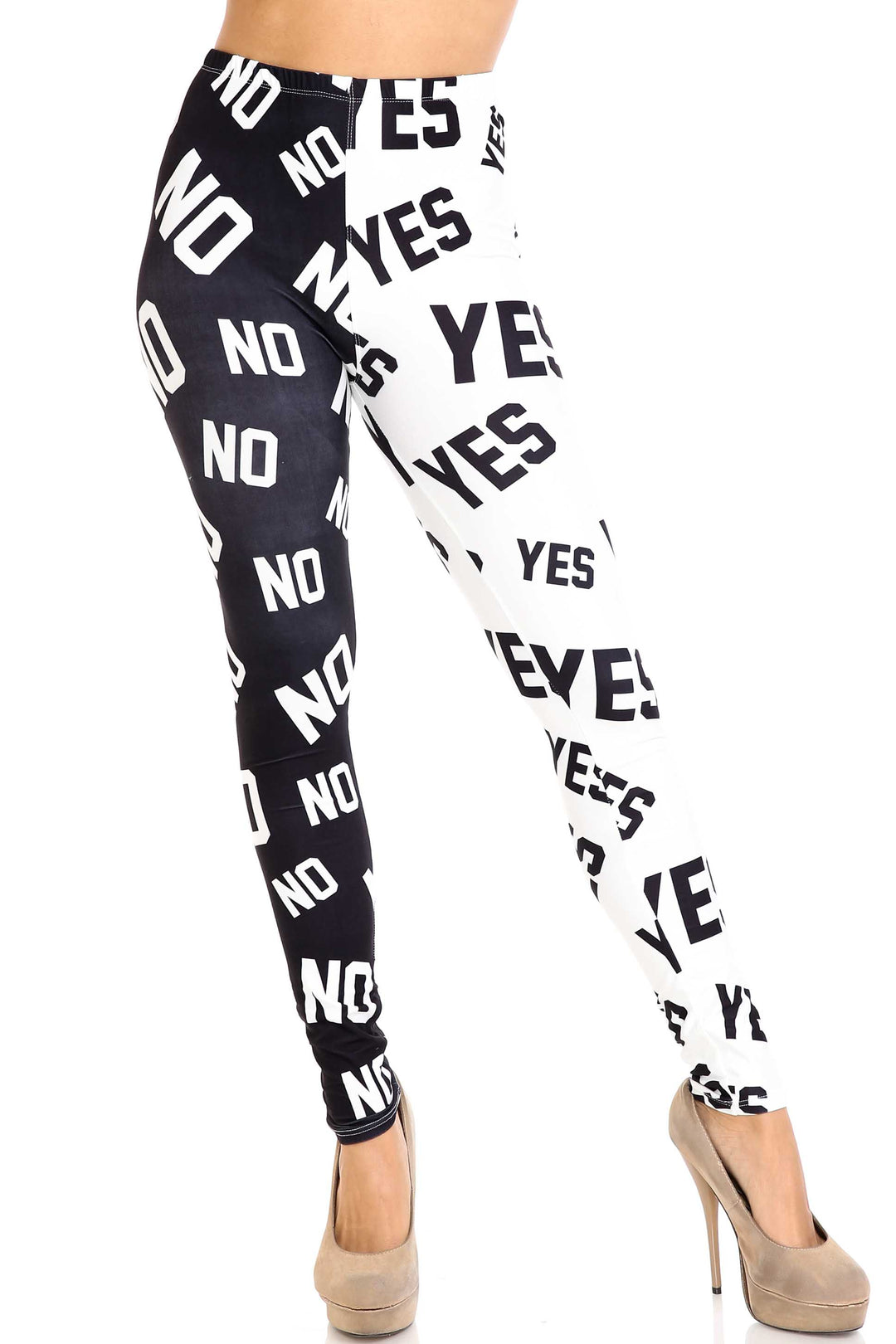 Creamy Soft Yes and No Extra Plus Size Leggings - 3X-5X - By USA Fashion