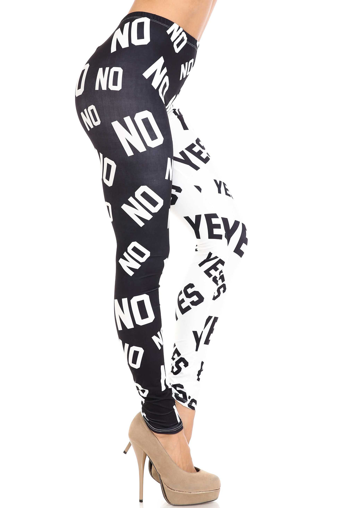Creamy Soft Yes and No Extra Plus Size Leggings - 3X-5X - By USA Fashion