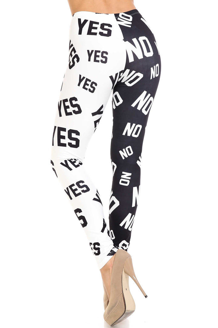 Creamy Soft Yes and No Extra Plus Size Leggings - 3X-5X - By USA Fashion