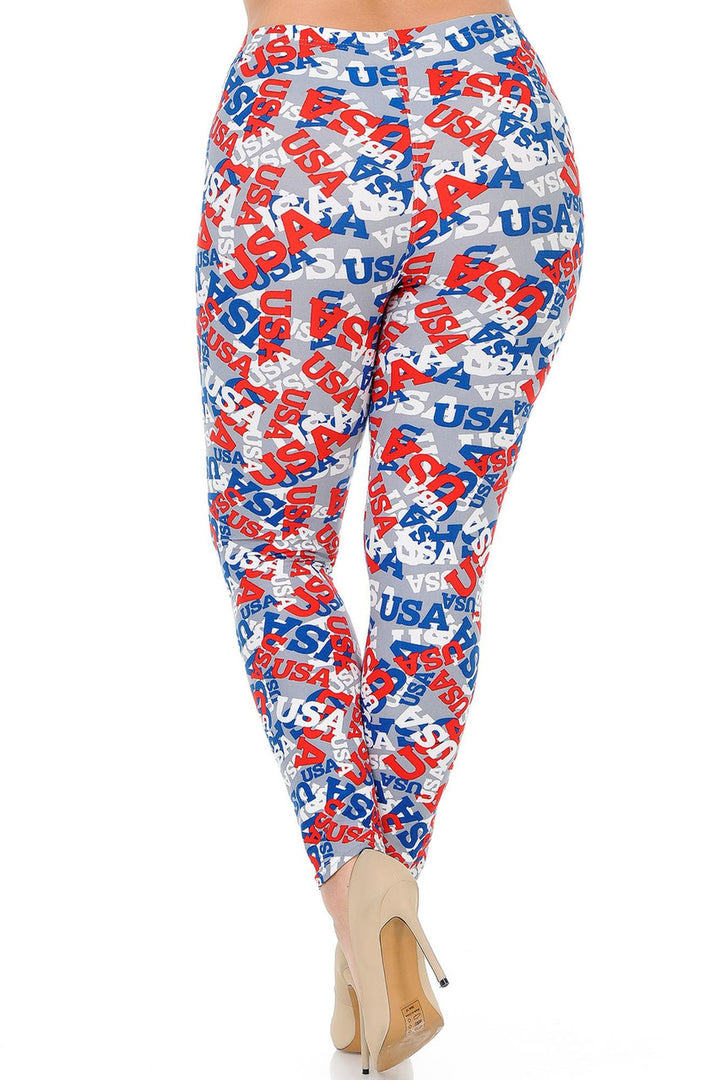 Buttery Smooth All Over USA Extra Plus Size Leggings - 3X-5X