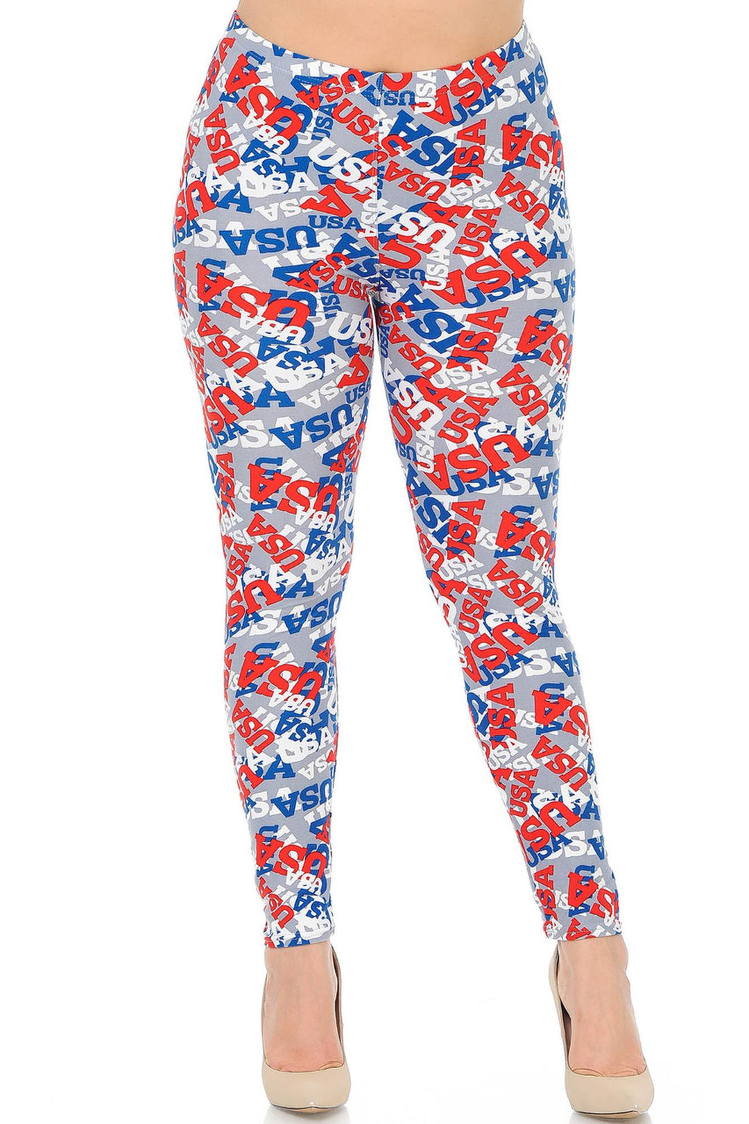 Buttery Smooth All Over USA Extra Plus Size Leggings - 3X-5X