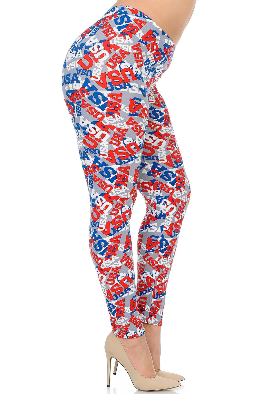 Buttery Smooth All Over USA Extra Plus Size Leggings - 3X-5X