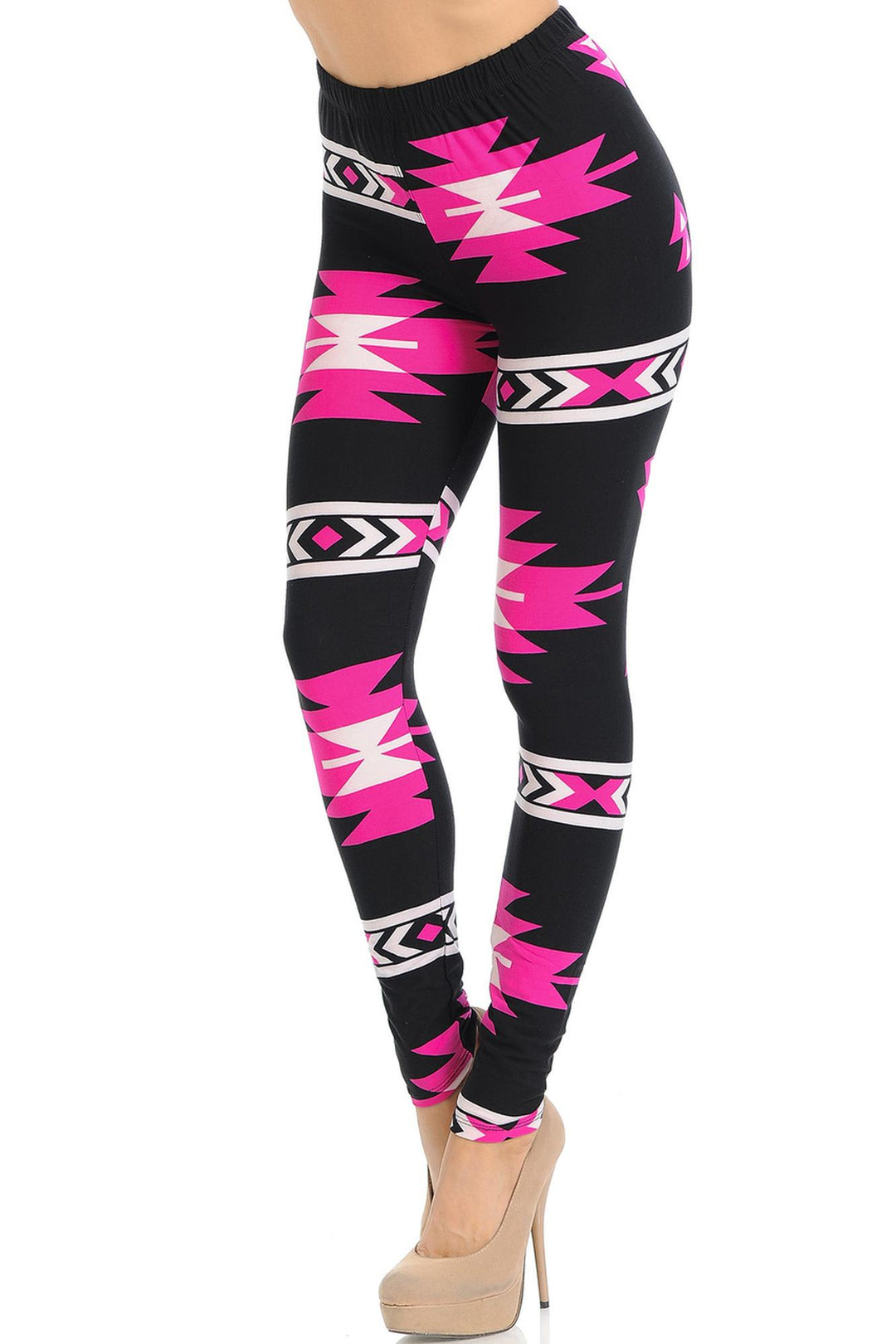 Buttery Smooth Fuchsia Aztec Tribal Leggings