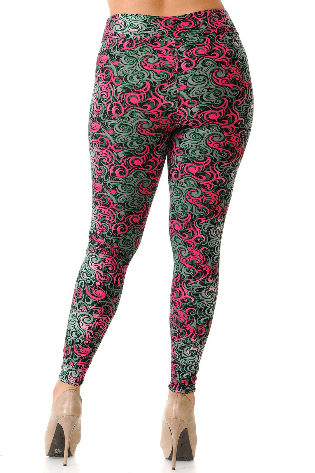 Buttery Smooth Fuchsia Twisted Swirl High Waist Plus Size Leggings