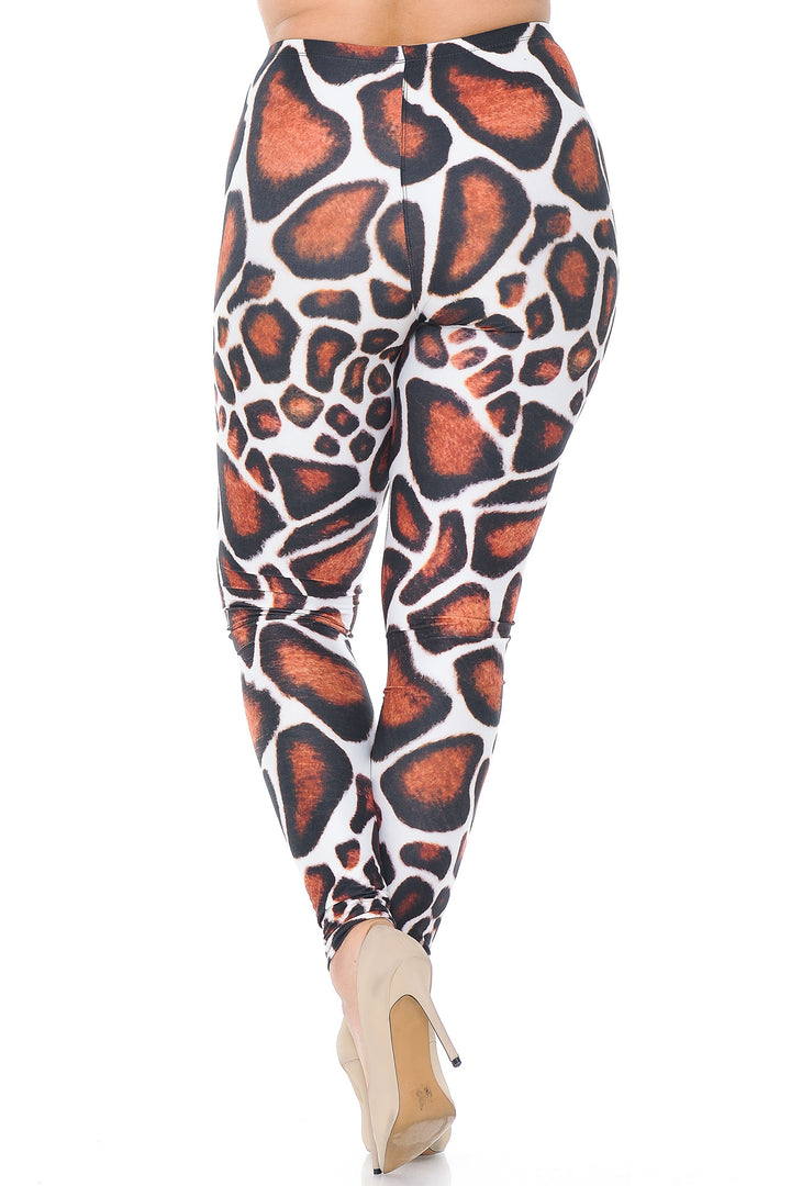 Creamy Soft Giraffe Print Plus Size Leggings - USA Fashion