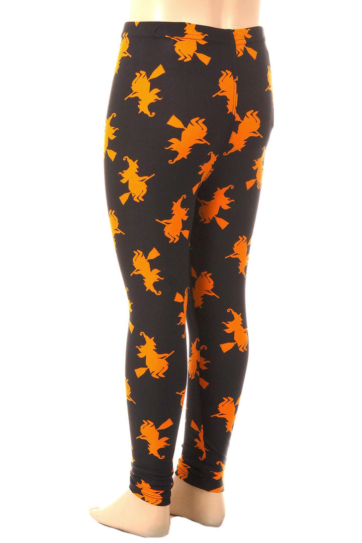Buttery Soft Broomstick Witches Kids Leggings