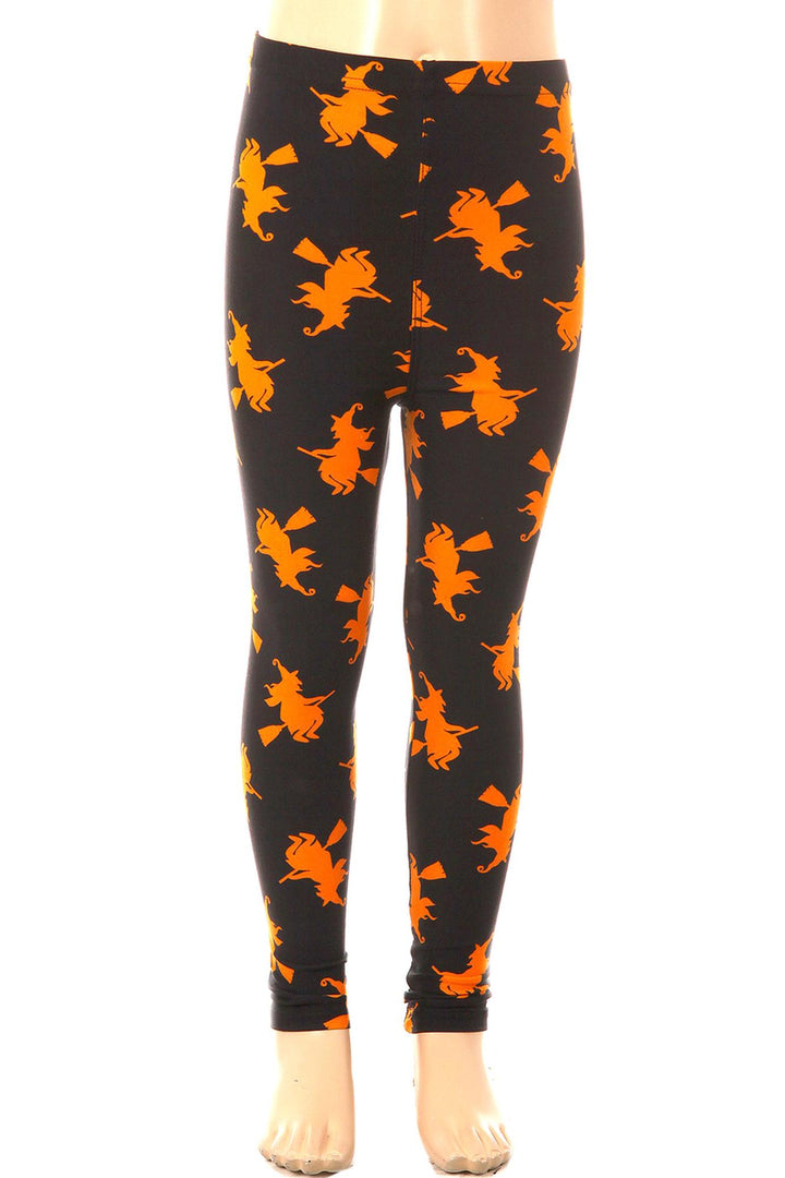 Buttery Soft Broomstick Witches Kids Leggings