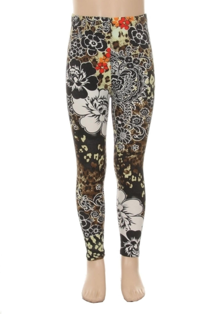 Buttery Soft Floral Leopard Kid's Leggings