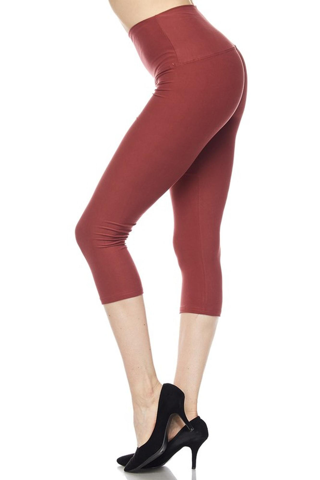 Buttery Smooth Basic Solid High Waisted Plus Size Capris - 5 Inch - New Mix