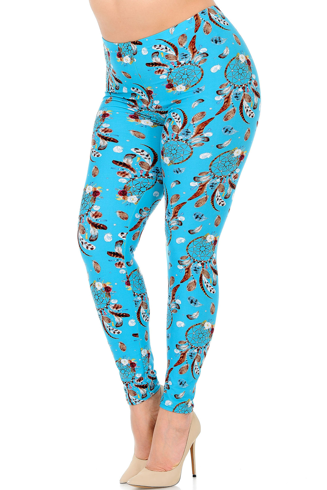 Buttery Smooth Blue Sky Dreamcatcher Plus Size Leggings