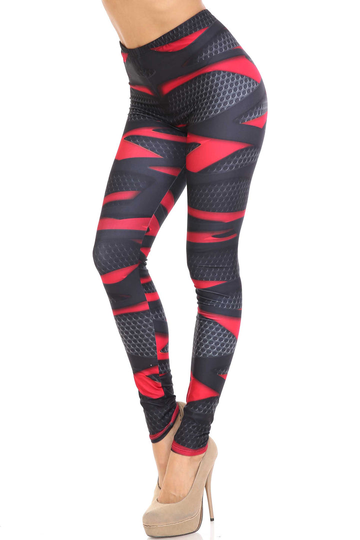 Creamy Soft Cascading 3D Sport Wrap Plus Size Leggings - USA Fashion
