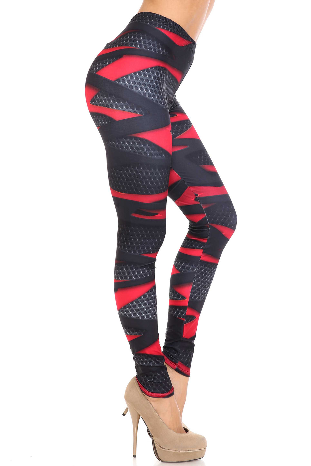 Creamy Soft Cascading 3D Sport Wrap Plus Size Leggings - USA Fashion