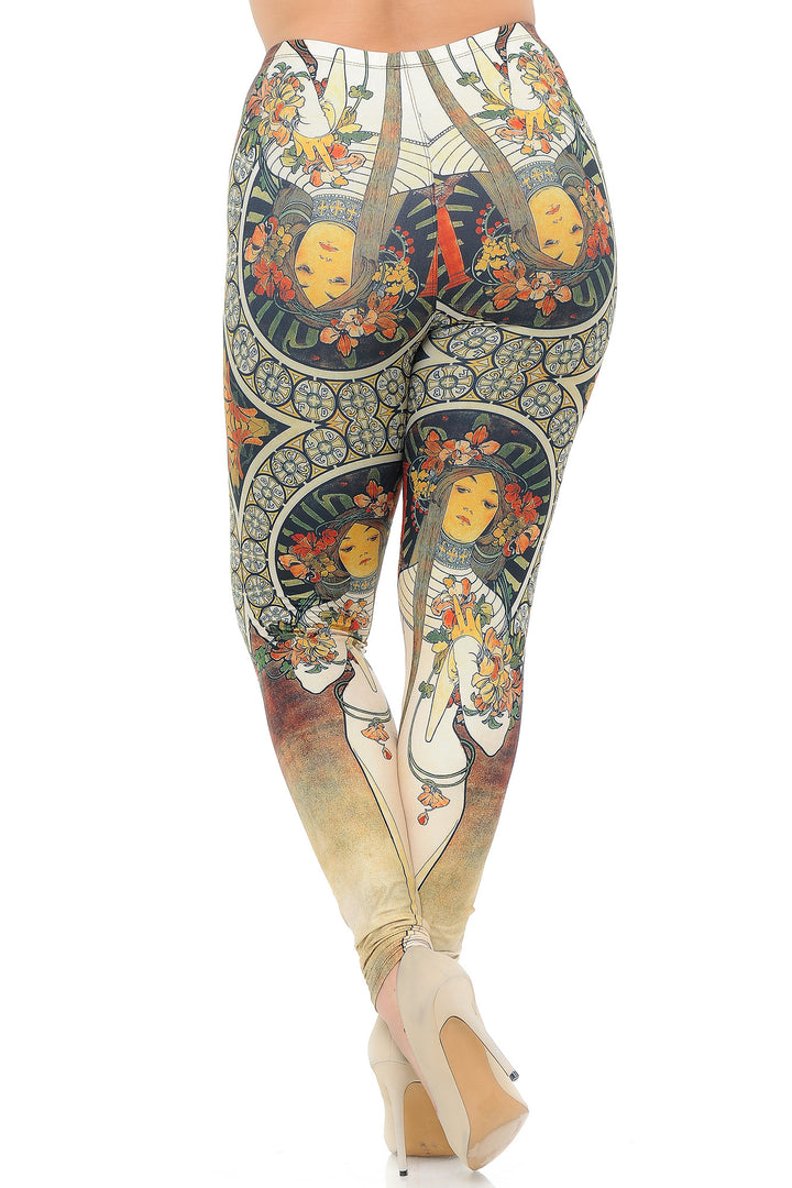 Creamy Soft Gaia Mucha Plus Size Leggings - USA Fashion