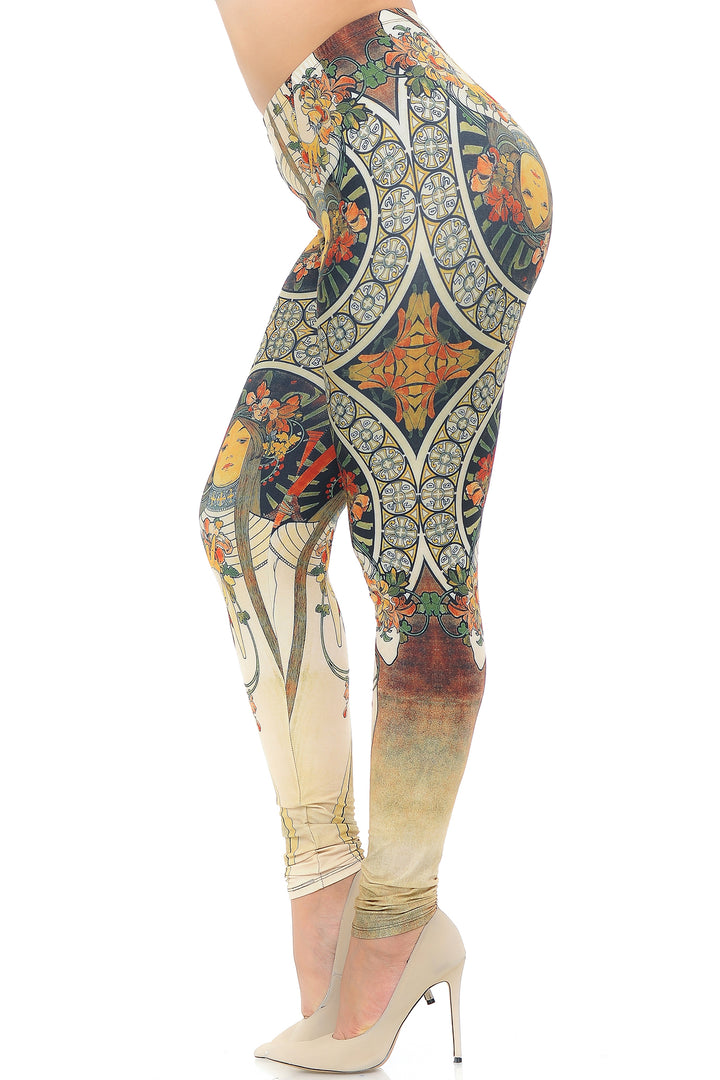 Creamy Soft Gaia Mucha Plus Size Leggings - USA Fashion