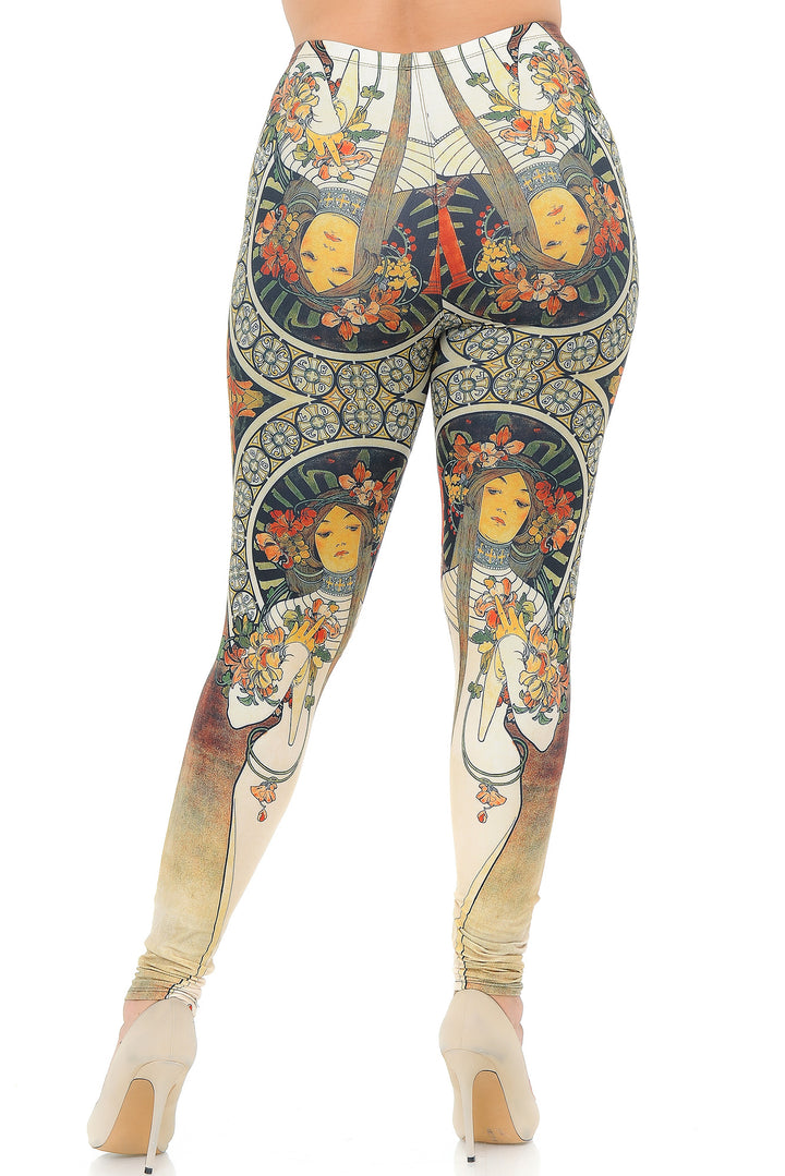 Creamy Soft Gaia Mucha Plus Size Leggings - USA Fashion