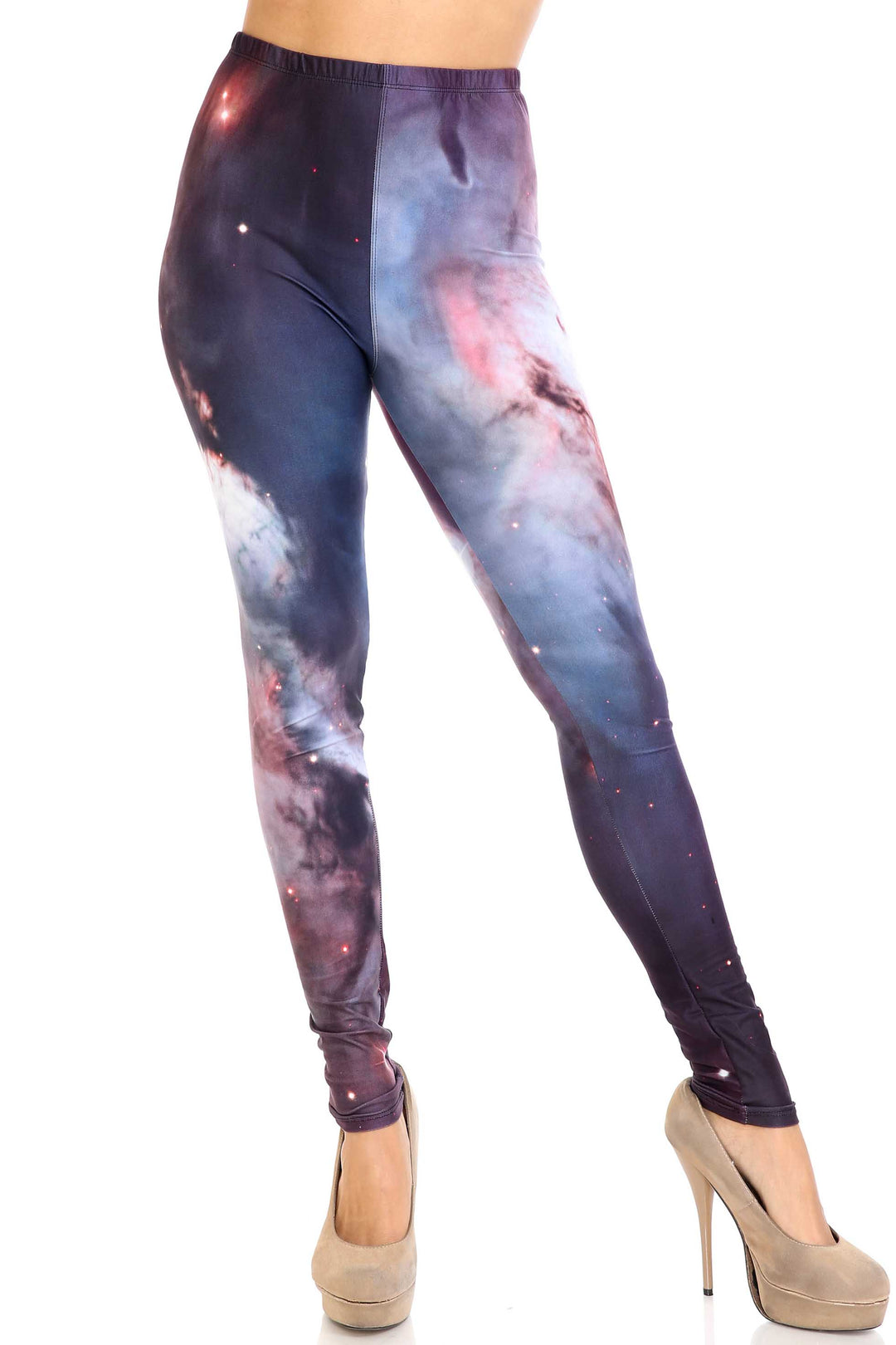 Creamy Soft Black Galaxy Plus Size Leggings - USA Fashion