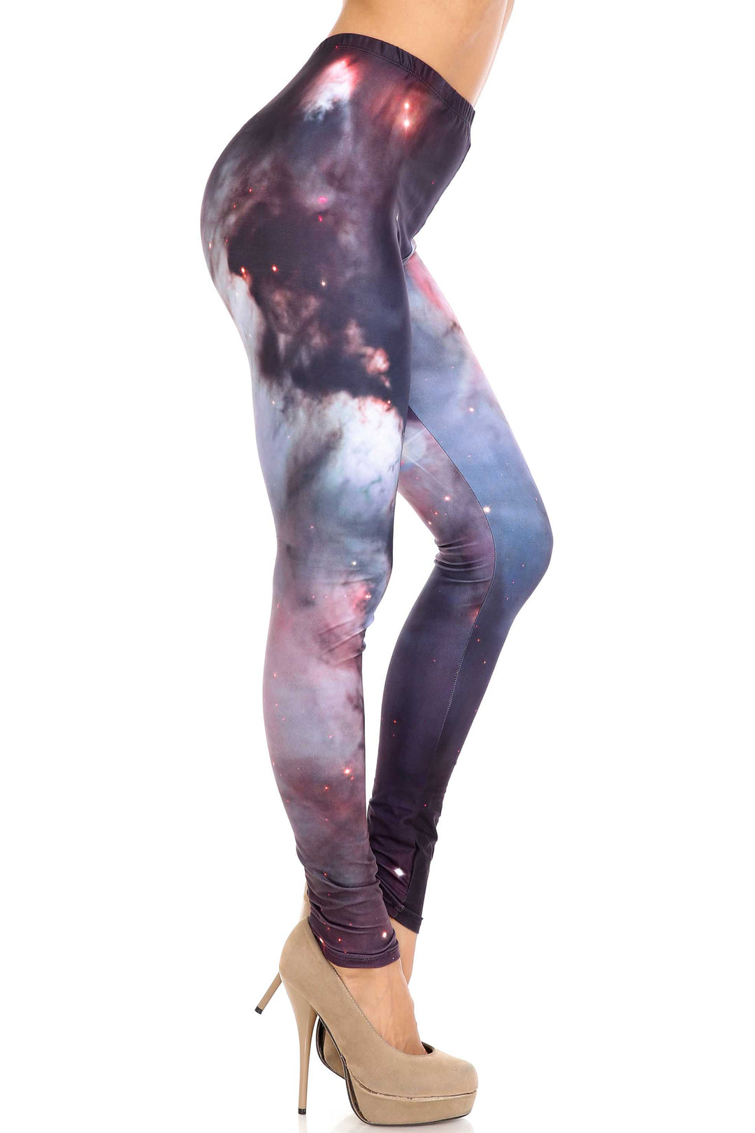 Creamy Soft Black Galaxy Plus Size Leggings - USA Fashion