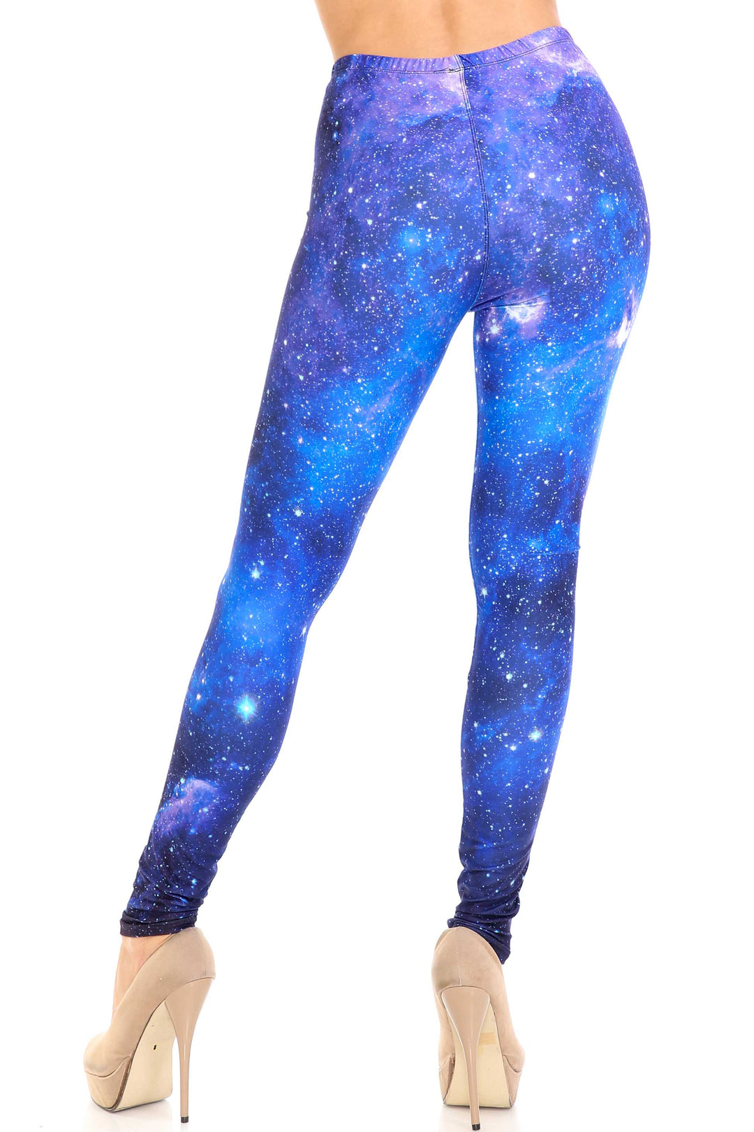 Creamy Soft Deep Blue Galaxy Plus Size Leggings - USA Fashion