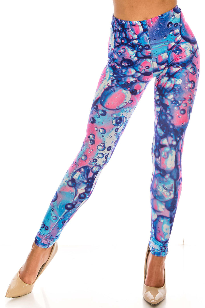 Creamy Soft Brilliant Bubbles Plus Size Leggings - USA Fashion