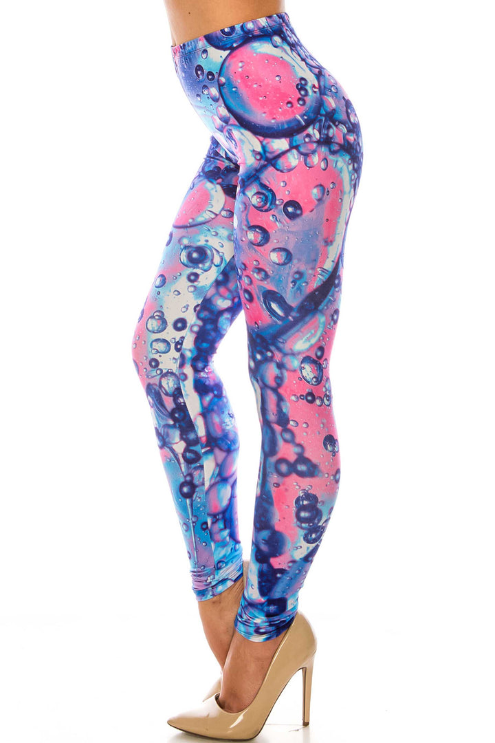 Creamy Soft Brilliant Bubbles Plus Size Leggings - USA Fashion