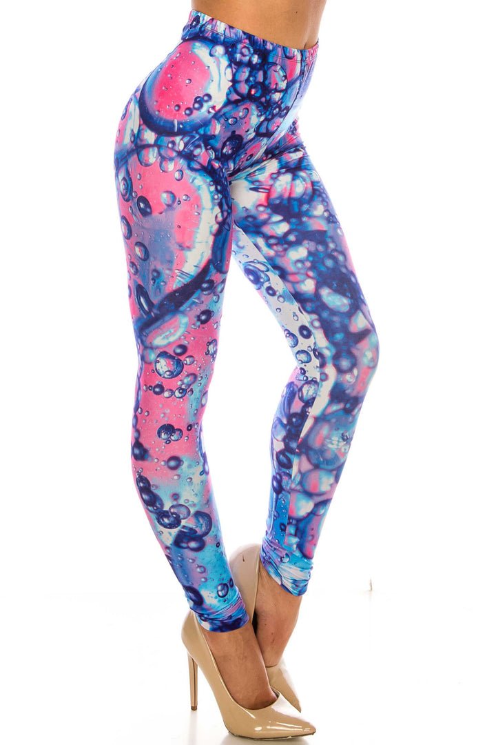 Creamy Soft Brilliant Bubbles Plus Size Leggings - USA Fashion