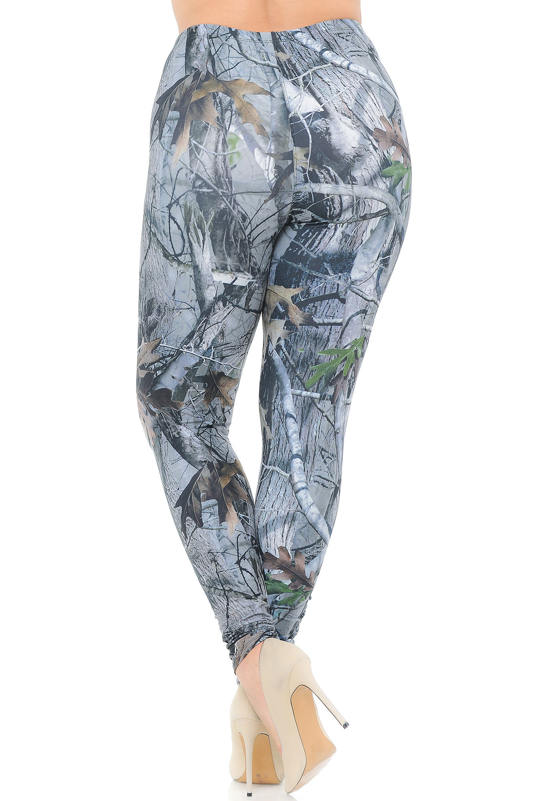 Creamy Soft Camouflage Trees Plus Size Leggings - USA Fashion