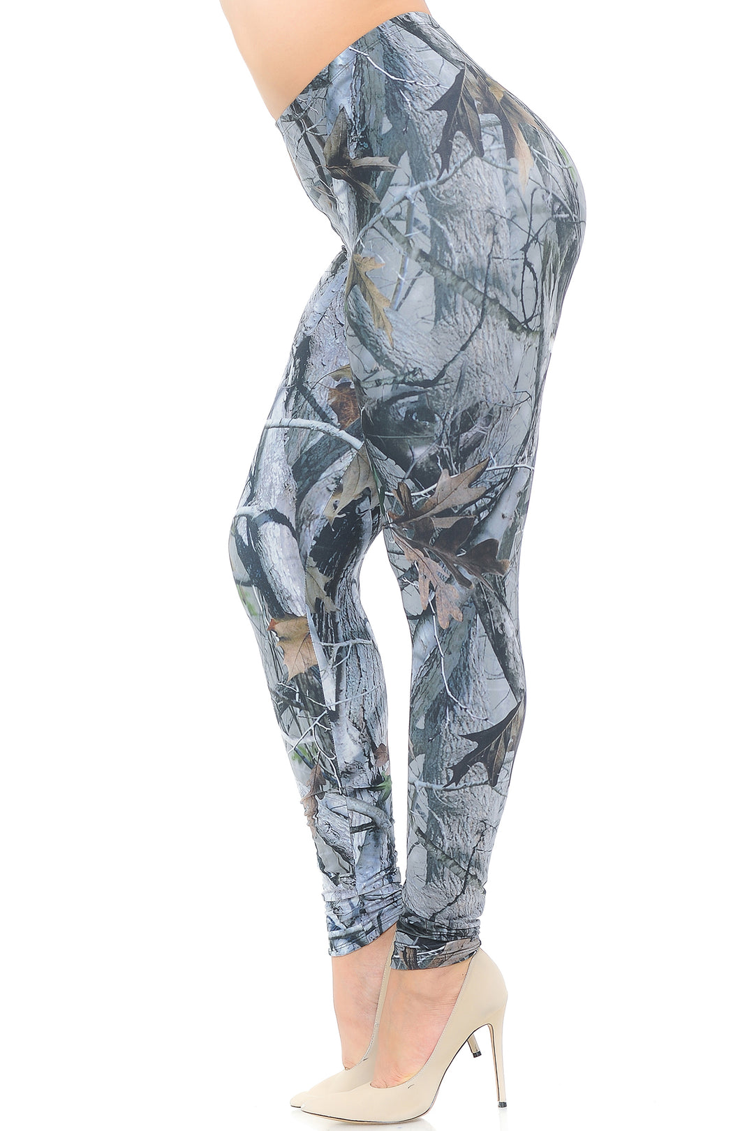Creamy Soft Camouflage Trees Plus Size Leggings - USA Fashion