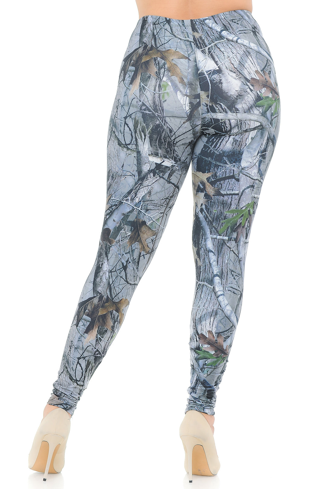 Creamy Soft Camouflage Trees Plus Size Leggings - USA Fashion
