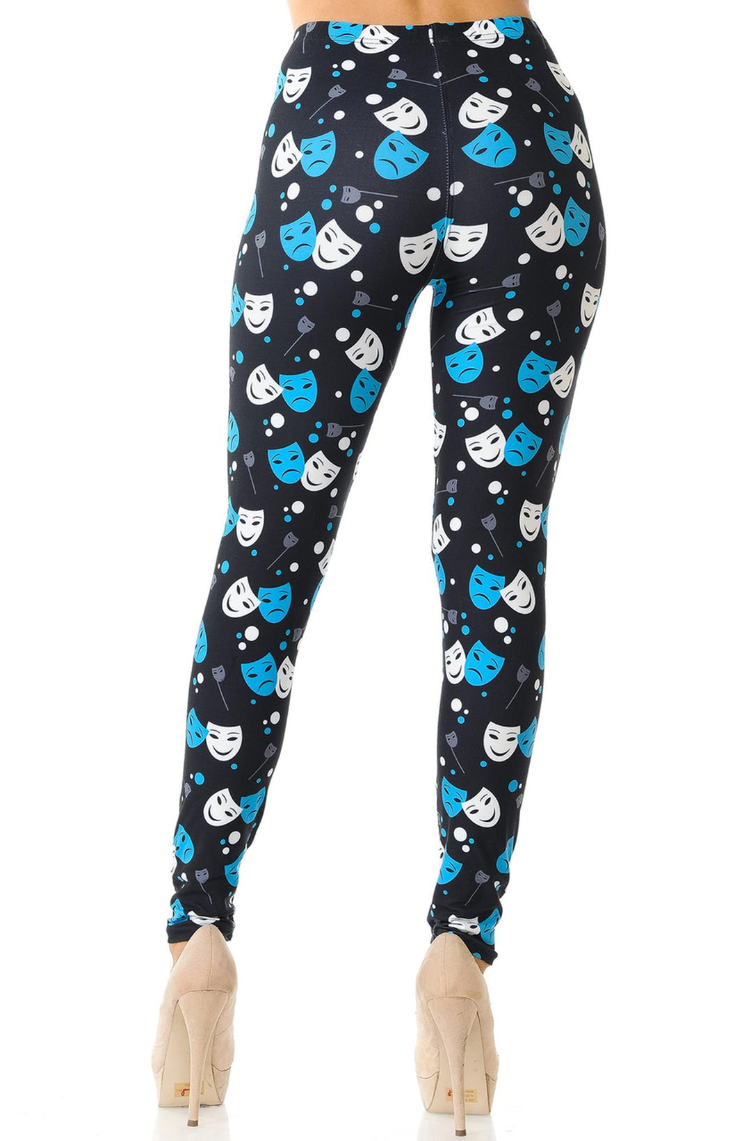 Creamy Soft Comedy Tragedy Mask Plus Size Leggings